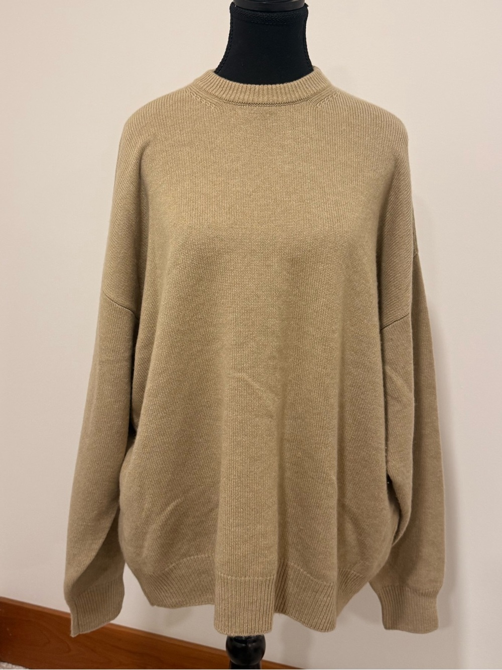Balenciaga Cashmere Crewneck Sweater in Taupe Beige
